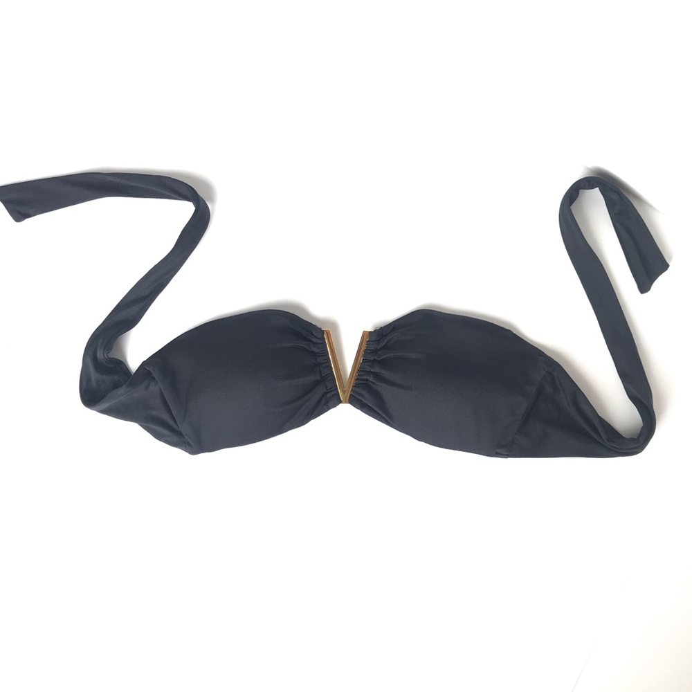 Victoria’s Secret Black Strapless Bikini Top Small